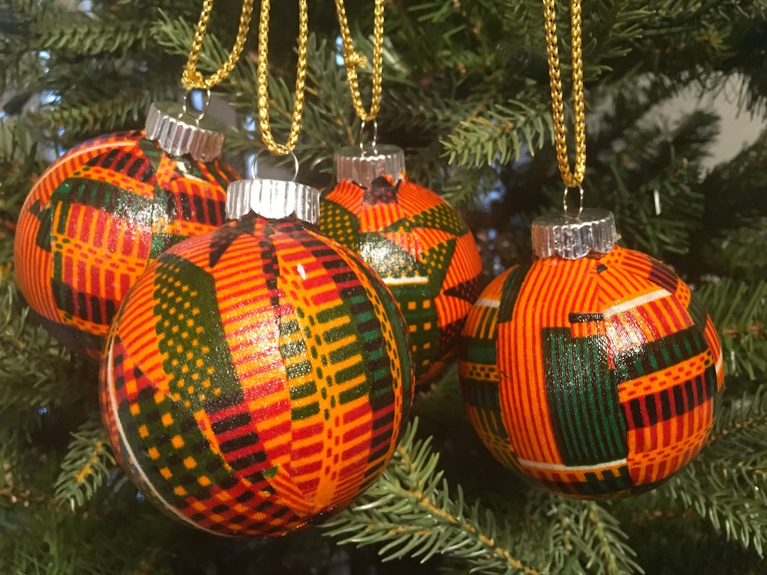 African Kente Ornaments Christmas Ornaments Nubian Grace Handmade