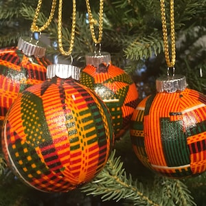 African Kente Ornaments - Christmas Ornaments - Nubian Grace - Handmade Ornaments - Cute Ornaments
