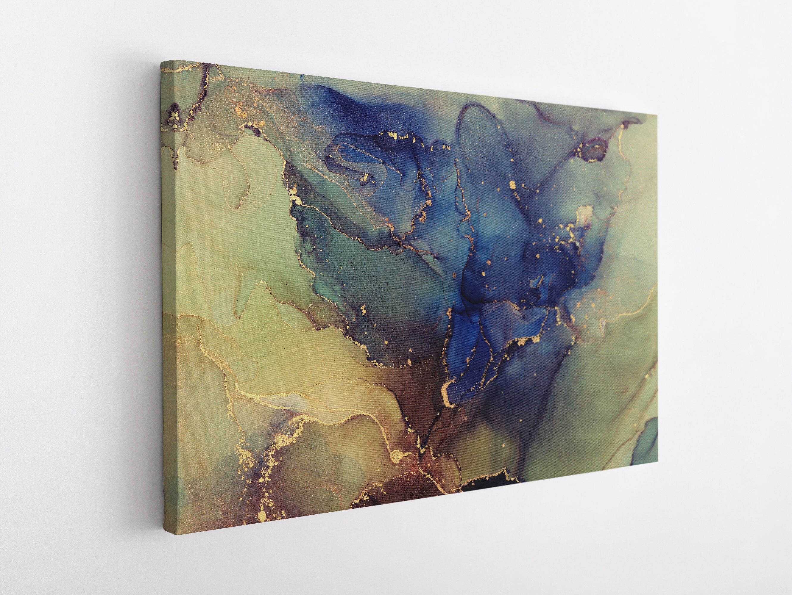 Marble Canvas Wall Art Blue Marble Wall Art Marble Poster Etsy