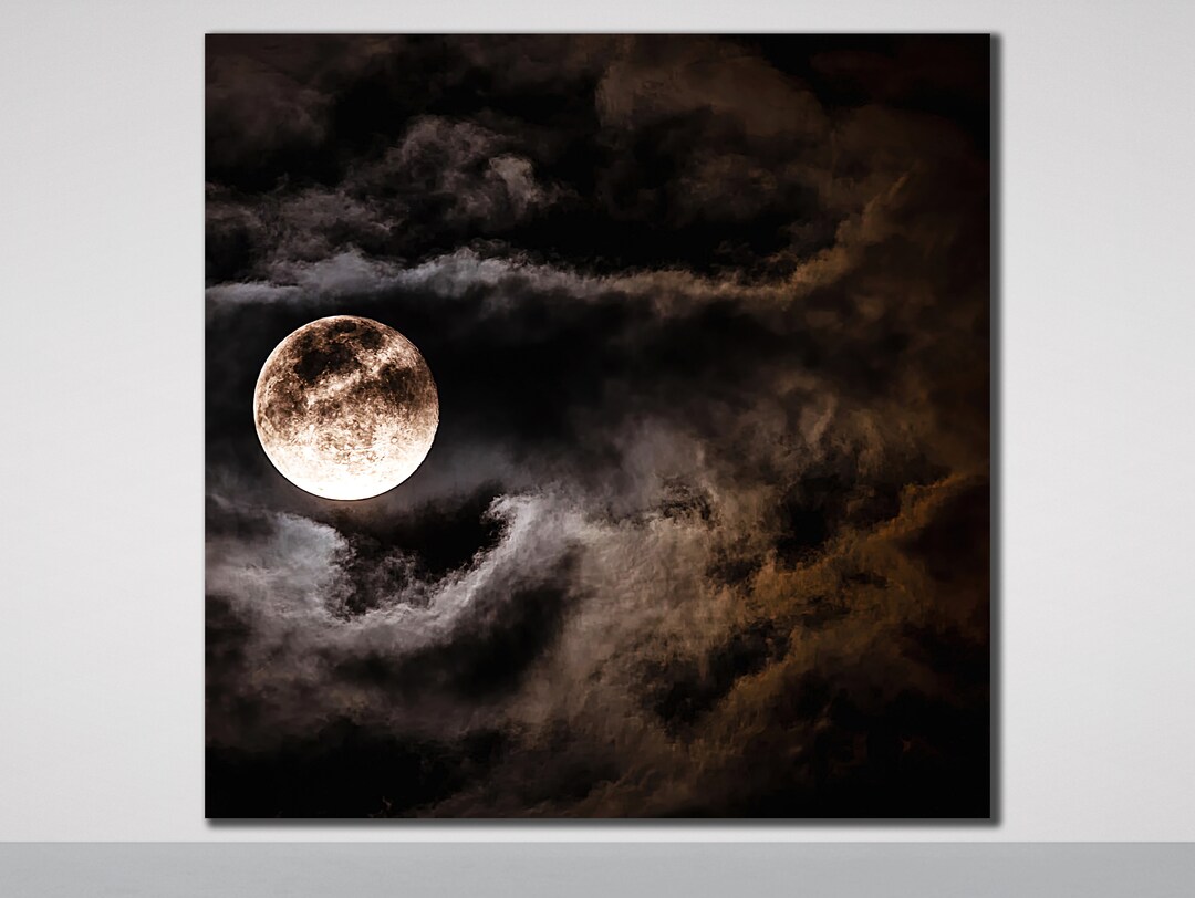 Full Moon Wall Art Print on Canvas, Full Moon Wall Decor, Full Moon