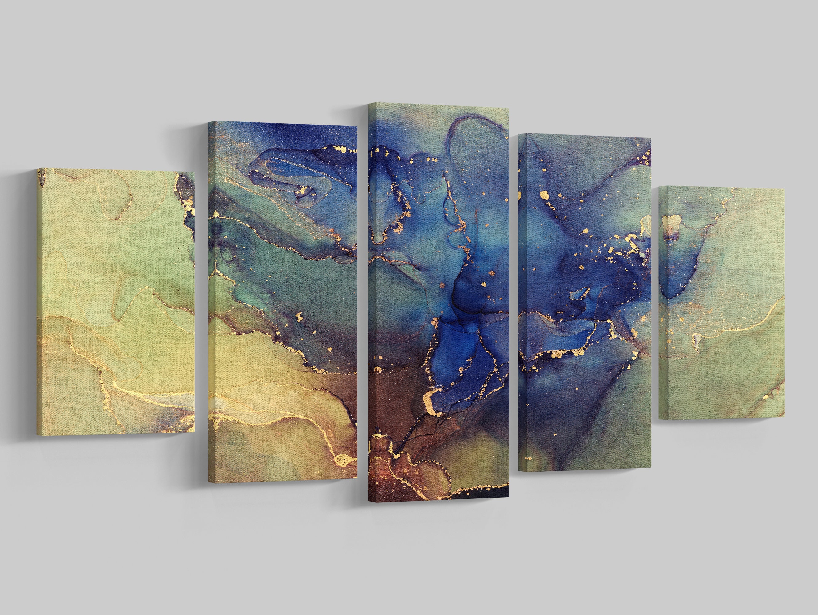 Marble Canvas Wall Art Blue Marble Wall Art Marble Poster Etsy