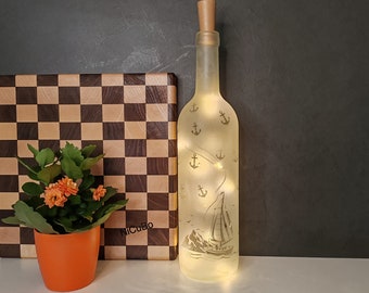 Náutica, luz de botella, marinero, ancla.