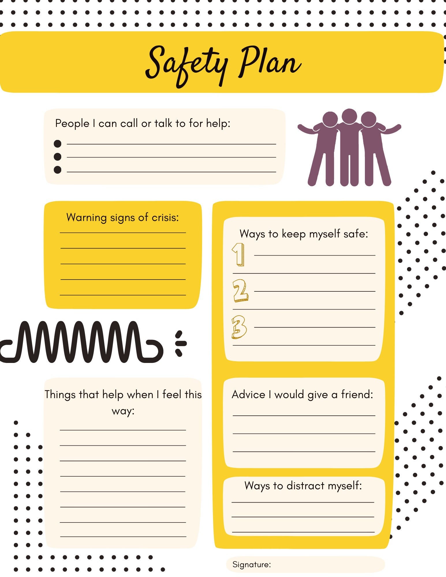 Safety Planning Therapy Worksheet