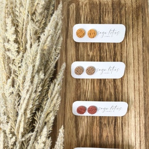 Knit Sweater Studs - Handmade Polymer Clay Earrings