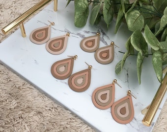 Perfectly Imperfect Mismatched Teardrops - Handmade Polymer Clay Earrings