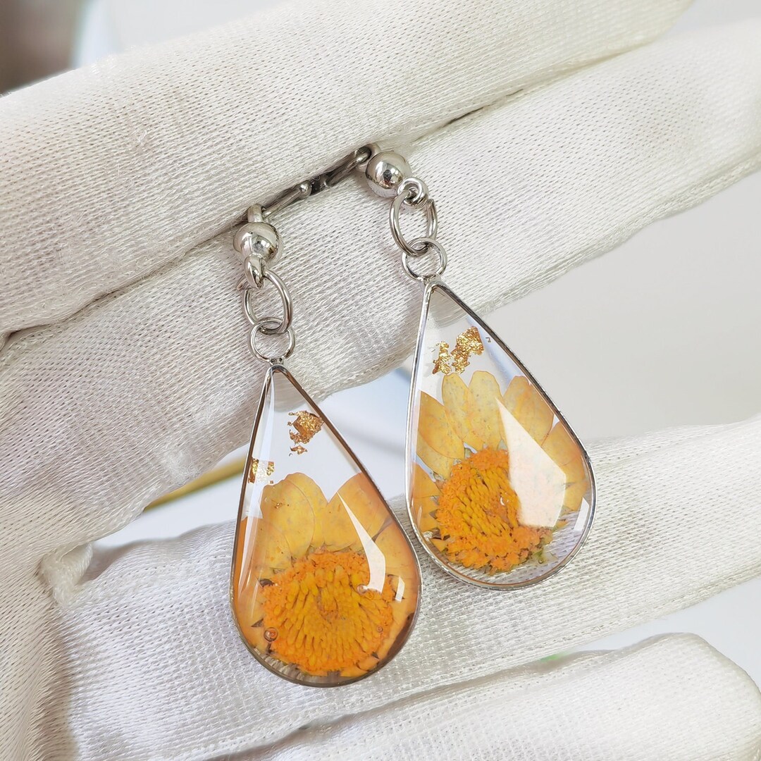 SUNFLOWER CC GOLD MUTIL DIAMONDS DROP EARRINGS