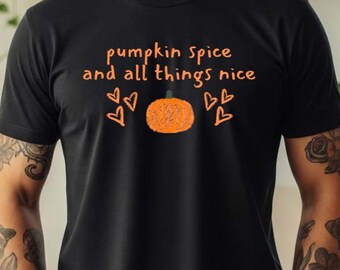 Maglietta stile pastello con spezie di zucca: maglietta grafica autunnale stravagante