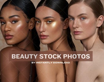 Stock Images - Multicultural African American Model, Caucasian Beauty Stock Photos Skincare Stock Photos Body Model Ai Stock Photo Beauty