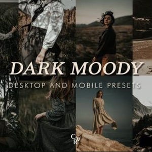 DARK AESTHETIC Presets Lightroom Mobile & Desktop, Dark Influencer Presets, Black Moody Preset, Dark Instagram Filter