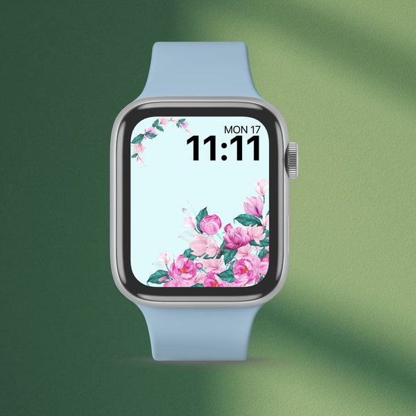 Apple Watch Wallpaper Roses, Apple Watch Face Fall, Fall Hydrangea Apple Watch Wallpaper, Apple Watch Wallpaper Flowers, Blue Pastel