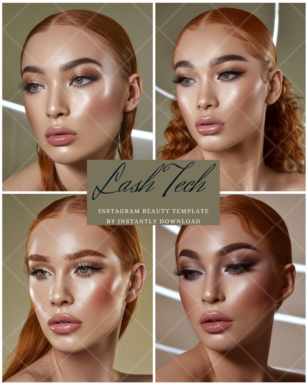12 Lash Tech Instagram Post Templates | Lash Stock Photo | Lash Posts | Lash Tech Branding | Templates