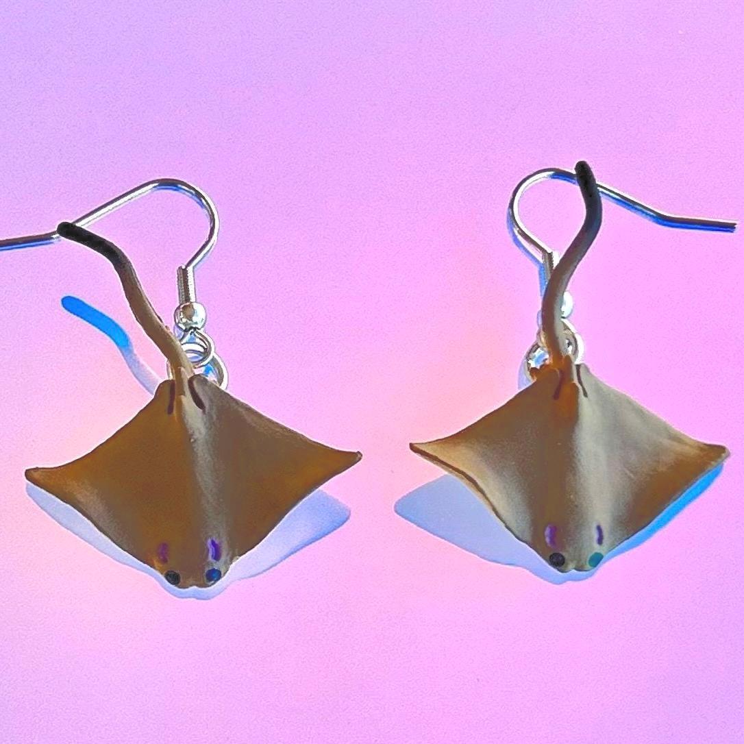 Tampa Bay Rays MLB On Feld Leather Baseball Dangle Earrngs | Tampa