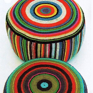 RUHESTAND SALE 1970er Jahre Retro Häkelmuster Bodenkissen Kissen 1970er Jahre