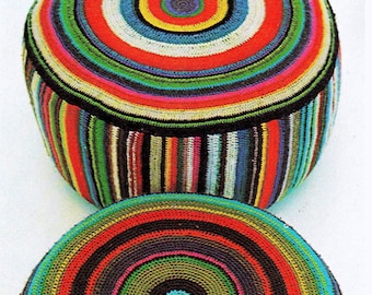 RETIREMENT SALE ***  Vintage Crochet Pattern   Floor Pillow Cushion  1970s Retro