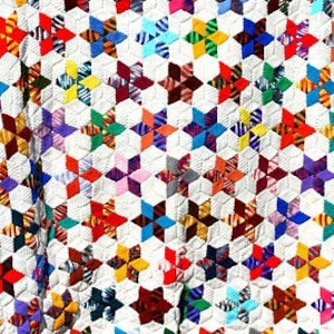 RETIREMENT SALE *** Vintage Crochet Pattern  Patchwork Star Quilt Bedspread  Afghan Throw Blanket Diamond Scrap Worsted Variegated