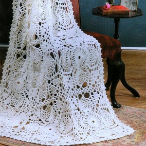RETIREMENT SALE *** Vintage Crochet Pattern  Lace Pattern Afghan Throw Blanket Shawl