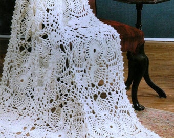 INSTANT DOWNLOAD PDF Vintage Crochet Pattern  Lace Pattern Afghan Throw Blanket Shawl