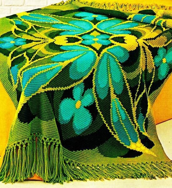 引退セール *** ヴィンテージクロッシェパターン バタフライアフガン