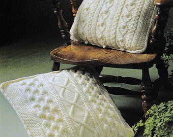 RETIREMENT SALE ***   Vintage Knitting Pattern for Aran Cushions  Pillows