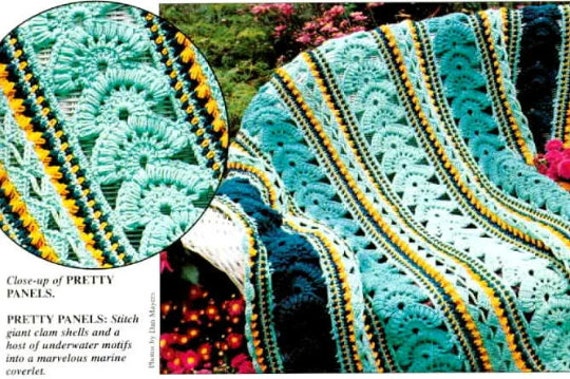 Vintage Crochet Pattern Mile a Minute Panel Afghan Throw - Etsy