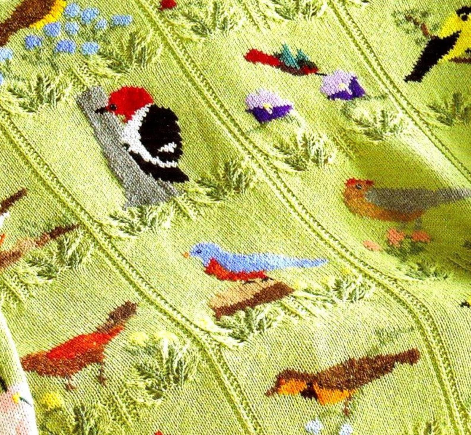 RETIREMENT SALE *** Vintage Knitting and Duplicate Stitch Pattern Bird ...