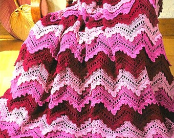 INSTANT DOWNLOAD PDF Vintage Crochet Pattern Booklet Rose Ripple Afghan and More Christmas Afghan Throw Blanket Bedspread 12 Page Booklet