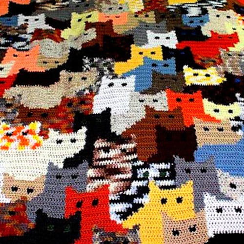 Vintage Crochet Pattern Crossword Puzzle Afghan Throw Blanket Etsy