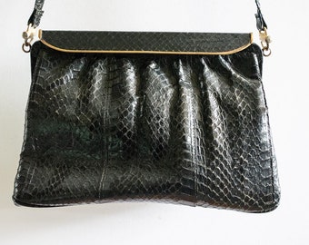 Tolle 60ies True Vintage Schlangenleder Schlangenhaut Damen Handtasche