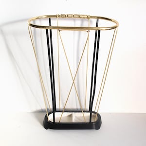 Elegante paragüero de cuerda de diseño clásico vintage de mediados de siglo de los años 60