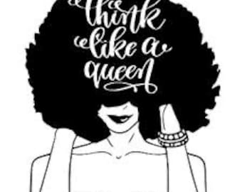 THINK Like A QUEEN | Sofort Download| Png, Svg, JPG