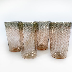 Handmade Pint Glass  Neutral Gray / Tea / Bubbles
