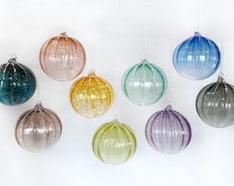 Handblown Glass Ornament | Rainbow Ornaments | Optic Ornament