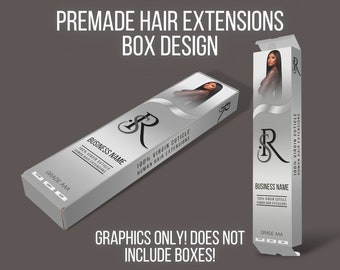 DESIGN ONLY| Hair Extensions Box Design Customized to Your Business| Box Design for Hair Extensions