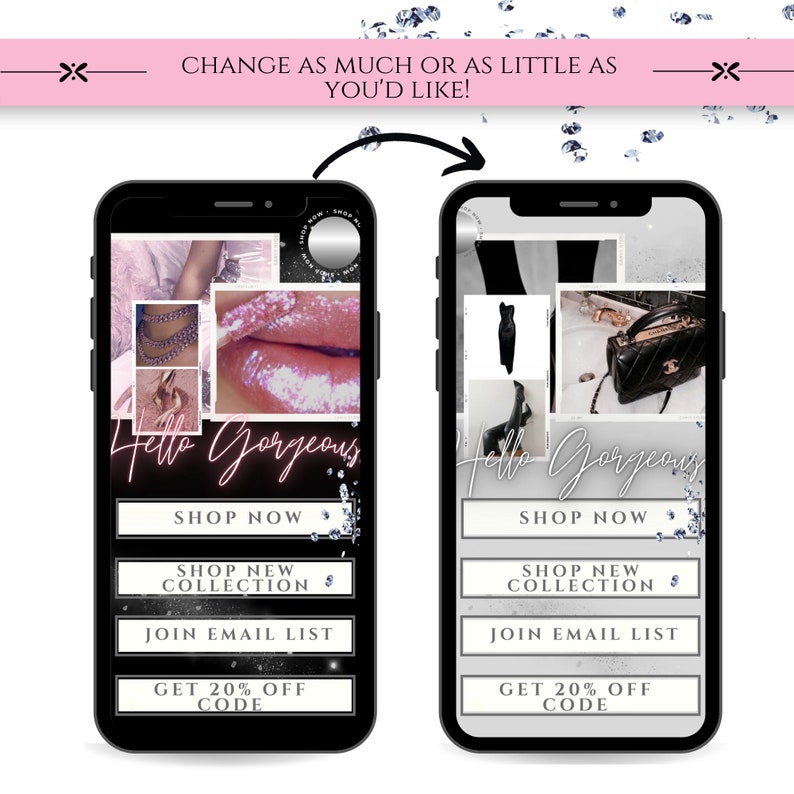 Glam Link in Bio Template, Instagram Landing Page, Entrepreneur Landing Page Website, IG Link in Bio, Lead Magnet, Canva Template image 3