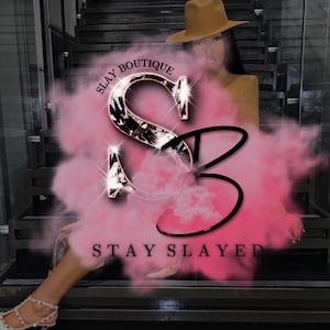 Boutique- eller skönhetslogotyp | Lyxig glamourrosa akvarellmolnlogotypdesign för frisör, nageltekniker, perukfrisör, salong, PMU, butik