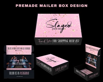 DESIGN ONLY| Box Design Customized to Your Business| Box Design for Wig or Hair Extensions Boutique| Lashes| Clothing| Lux Subscription Box