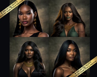 Luxury Beauty Stock Photos| Straight Hair Photos| Black Beauty Photoshoot Photos| Beauty Model Photos| Photos for Hair, Wigs, Extensions