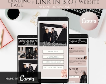 Link in Bio Template, Instagram Landing Page, Entrepreneur Landing Page Website, IG Link in Bio, Lead Magnet, Canva Template