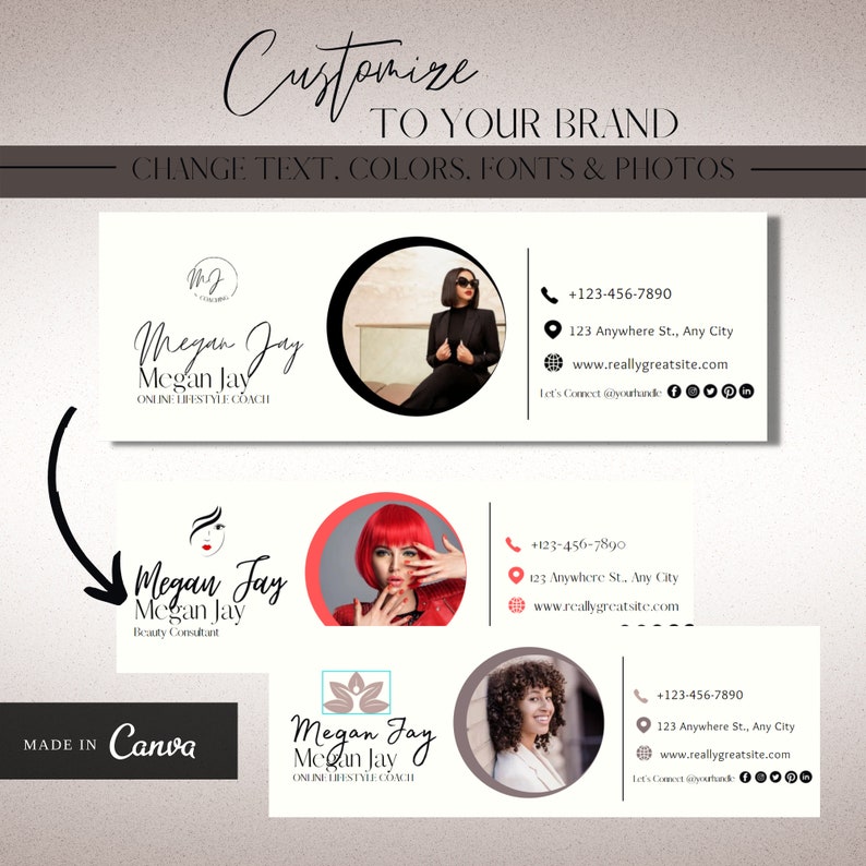 3 Professional Looking Canva Email Signature Templates for Gmail or Outlook image 5