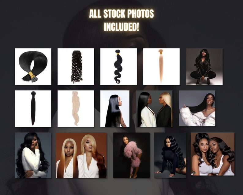 Hair site Banner Kit DIY Shopify Wix Hair Extensions or Etsy