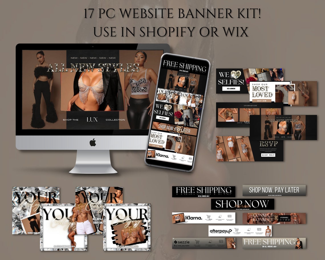 Luxury Boutique Branding Kit Complete Branding Bundle for Etsy