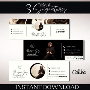 3 Professional  Looking Canva Email Signature Templates for Gmail or Outlook