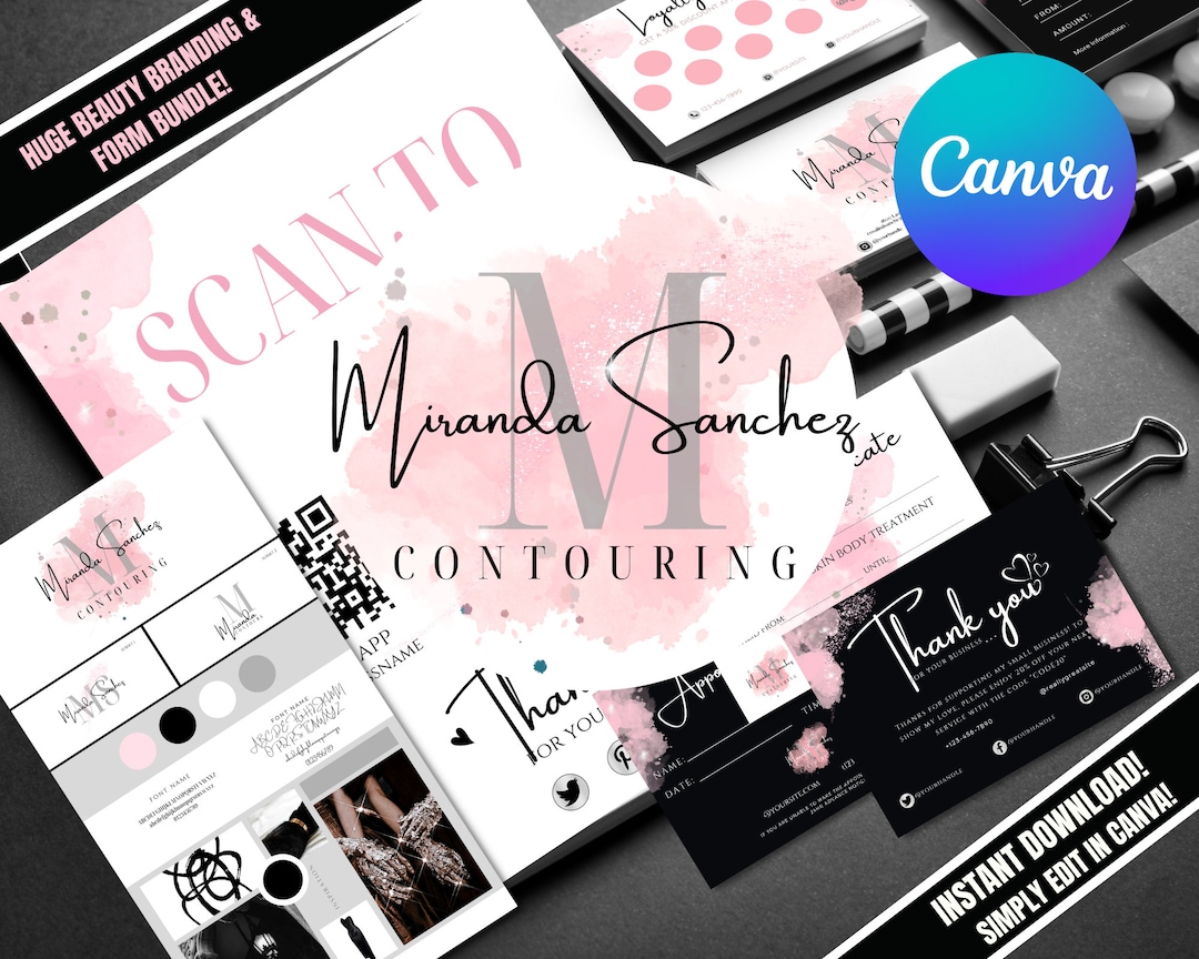 Beauty Branding Kit Set Bundle Luxury Branding Templates for Etsy