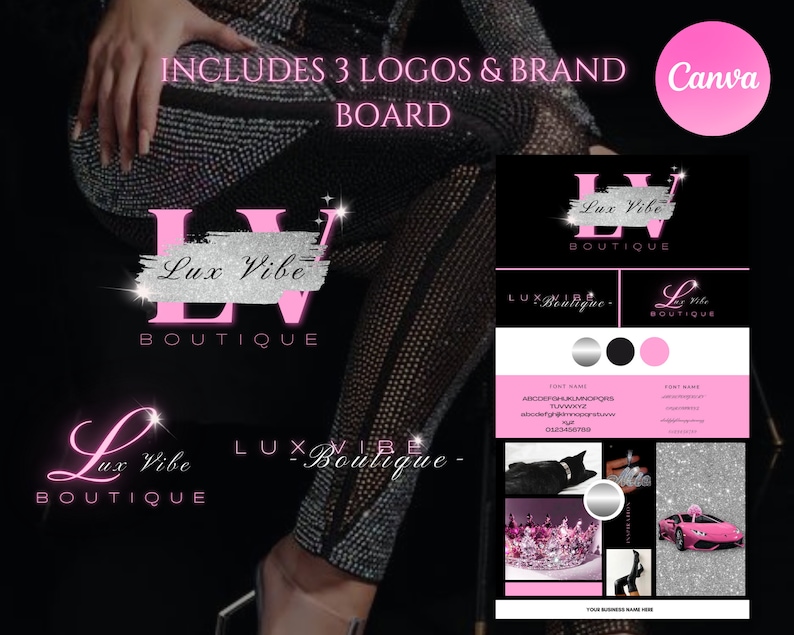 Luxury Glam Boutique Branding Kit Complete Branding for Etsy