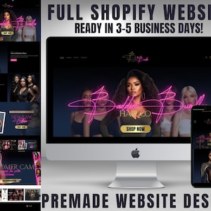 Shopify Website Design for Hair| Wigs, Extensions Business fully Functional Website| Beauty or Boutique Website| Premade Website Boutique