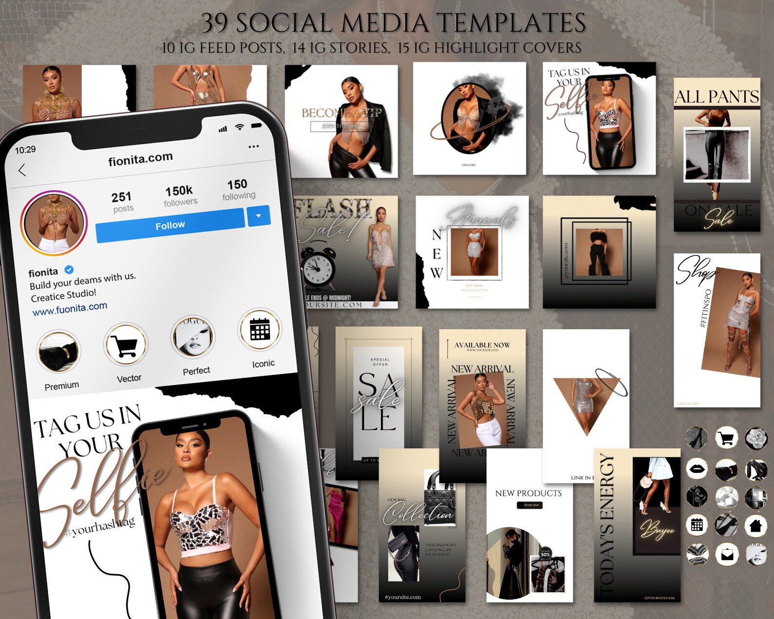 Luxury Boutique Branding Kit Complete Branding Bundle for Etsy