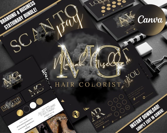 Black Beauty Branding Kit Set Bundle Luxury Business - Etsy