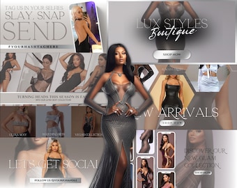 DIY Website Banner Kit| Shopify Clothing Boutique Website Design Templates| Ecommerce Web Banner Templates| Canva| Retail| luxury Brand