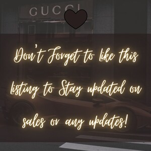 May include: A black and white image with a yellow neon sign that says "Don't Forget to like this listing to Stay updated on sales or any updates!" The sign is in front of a blurred image of a luxury car.