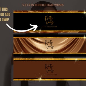 Luxury Hair Branding Kit, Hang Tags and Thank You Card Kit| DIY Canva Templates| Printable Glam Luxury Hair Extensions or Wig Branding image 3